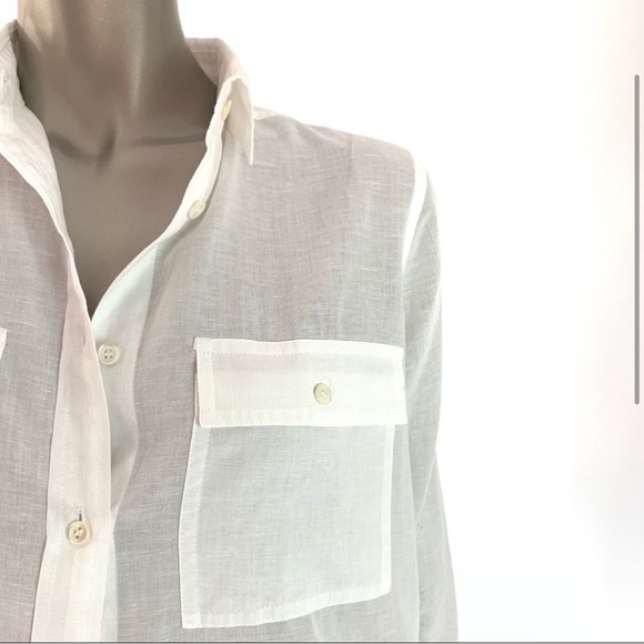 Jcrew Linen Boyfriend Button Up Shirt - GUC size 6 - Picture 3 of 6